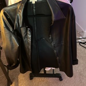 Leather black jacket, size small